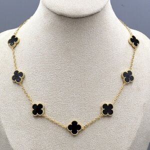 10 Clover Necklaces,High Quality 15mm Clover Pendant,Malachite Pendant